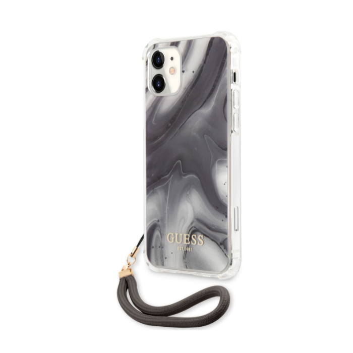 Plastové puzdro Guess na Apple iPhone 12 mini GUHCP12SKSMAGR Marble sivé