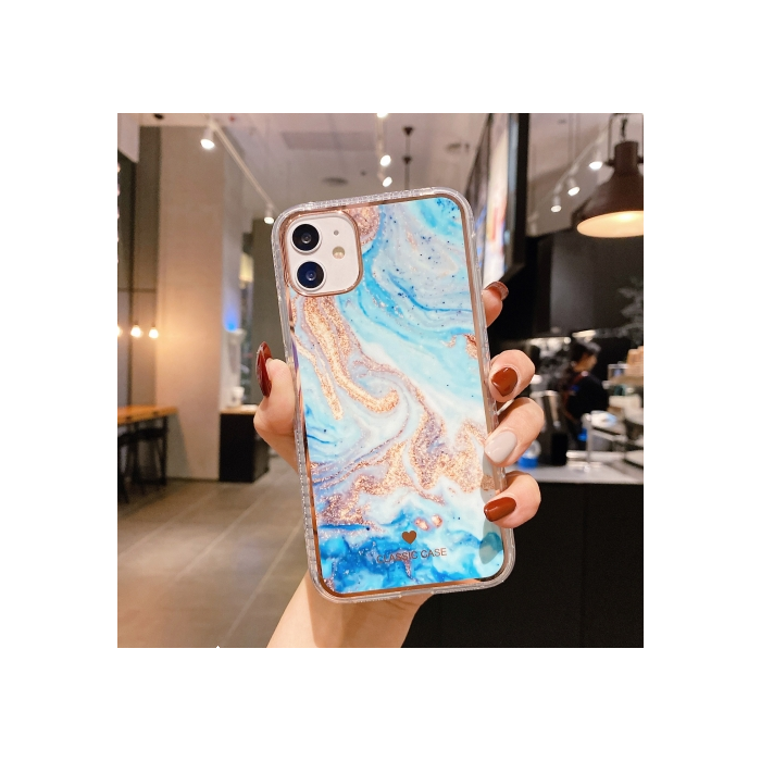 Plastové puzdro na Apple iPhone 12/12 Pro Watercolor zlato modré
