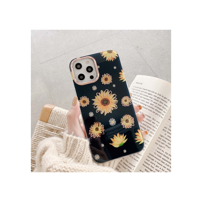 Plastové puzdro na Apple iPhone 12/12 Pro Classic Flower čierne