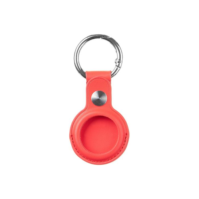 Kožené puzdro na Apple AirTag Tactical Beam s karabínou červené