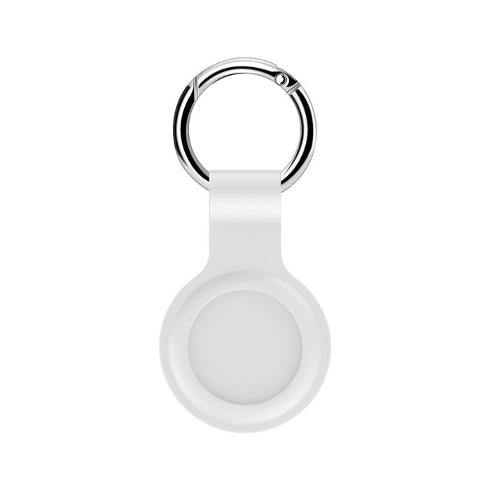 Silikónové puzdro na Apple AirTag Tactical Beam s karabínou biele