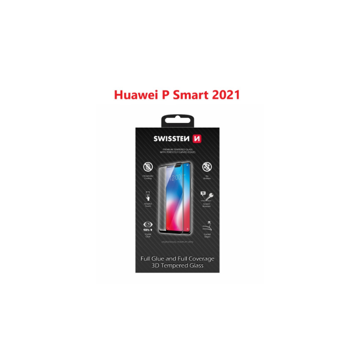 Tvrdené sklo na Huawei P Smart 2021 Swissten ULTRA DURABLE 3D celotvárové čierne