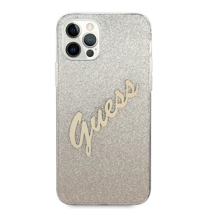 Puzdro Guess GUHCP12MPCUGLSGO na Apple iPhone 12/12 Pro Glitter Gradient Script