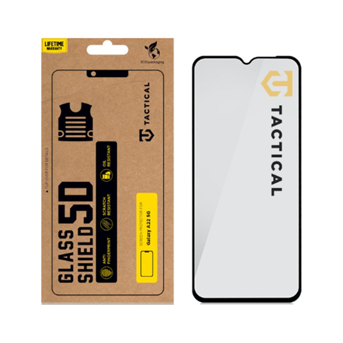 Tvrdené sklo na Samsung Galaxy A22 5G Tactical Shield 5D celotvárové čierne