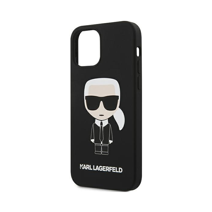 Plastové puzdro Karl Lagerfeld na Apple iPhone 12 Pro Max KLHCP12LSLFKBK Silicone Iconic čierne