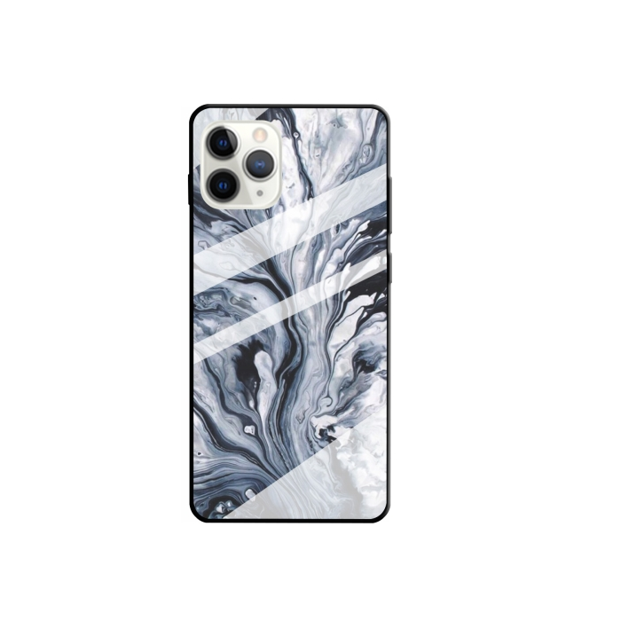 Plastové puzdro na Apple iPhone 12/12 Pro Marble Glass čierne