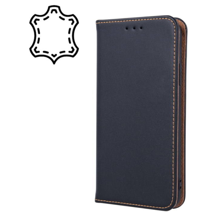 Kožené diárové puzdro na Xiaomi Redmi Note 10 5G/Poco M3 Pro/M3 Pro 5G Genuine Smart Pro čierne