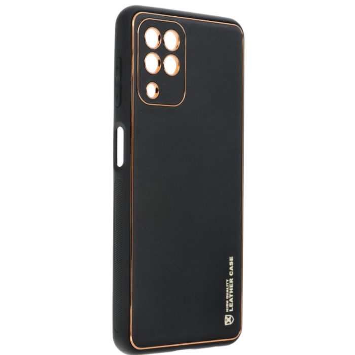 Plastové puzdro na Samsung Galaxy A22 Forcell LEATHER čierne