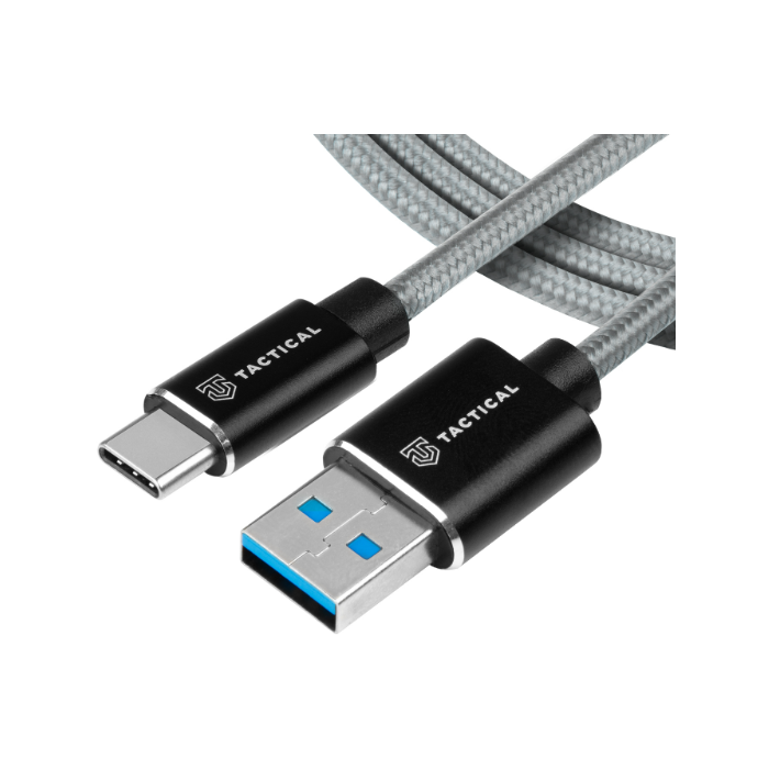 Kábel Tactical Fast Rope Aramid 023, USB-A na USB-C, 2m, sivý