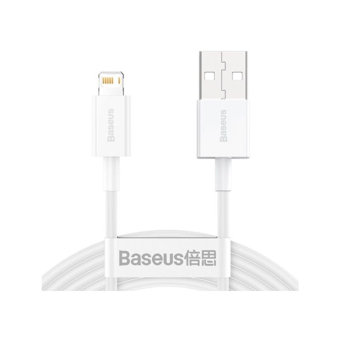 Kábel Baseus Superior CALYS-C02, Lightning USB 2.4A, Fast Charge, 2m, biely