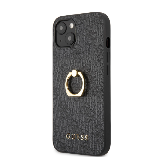 Plastové puzdro Guess na Apple iPhone 13 GUHCP13M4GMRGR 4G Ring sivé