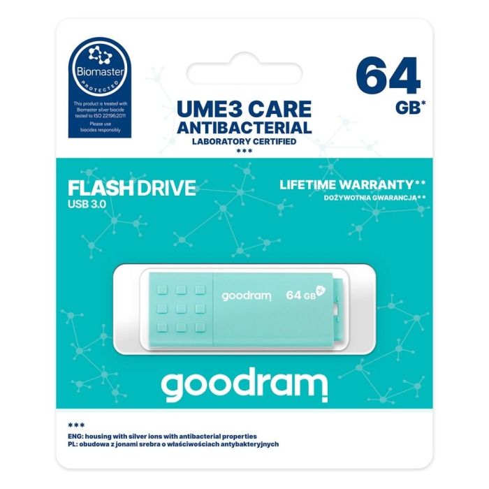 GoodRam Pendrive 64GB UME3 CARE USB 3.0 svetlo-zelený
