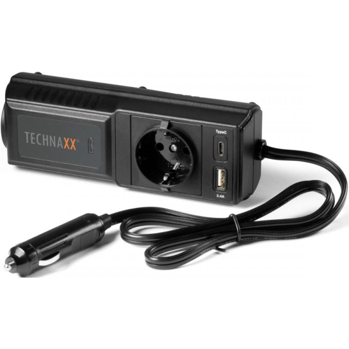 Menič napätia Technaxx TE21 200 W DC 12 V 2xUSB 1x230 V