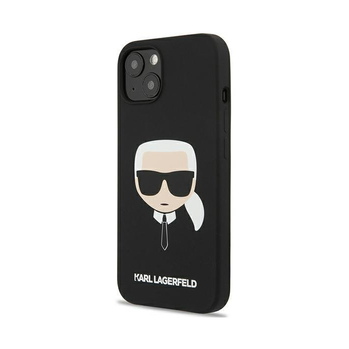 Silikónové puzdro Karl Lagerfeld na Apple iPhone 13 KLHCP13MSAKHBK Saffiano Karl Head čierne