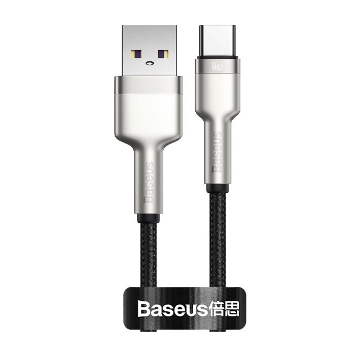 Kábel Baseus Cafule CAKF000001, USB na USB-C 66W, 0,25m, čierny
