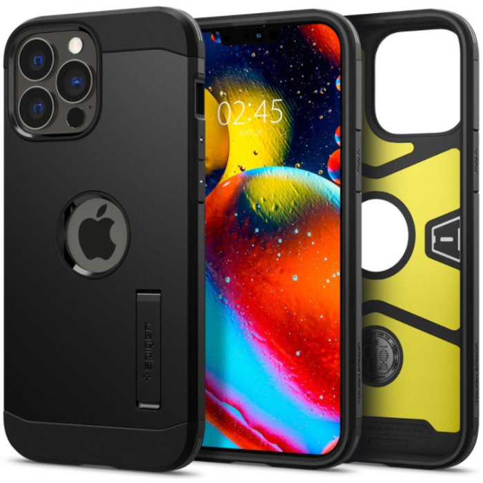 Odolné puzdro na Apple iPhone 13 Pro Max Spigen Tough Armor čierne