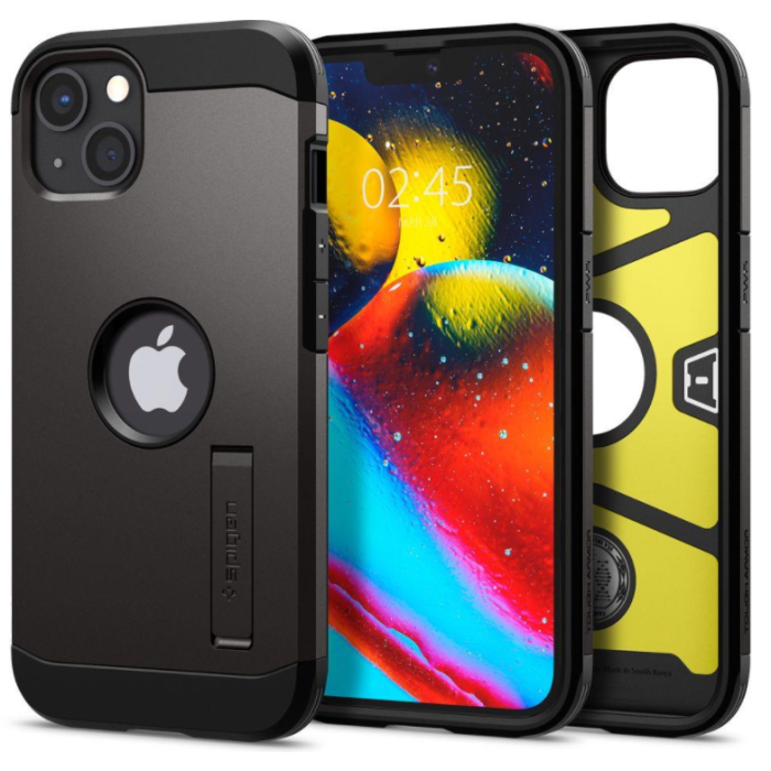 Odolné puzdro na Apple iPhone 13 mini Spigen Tough Armor metalické