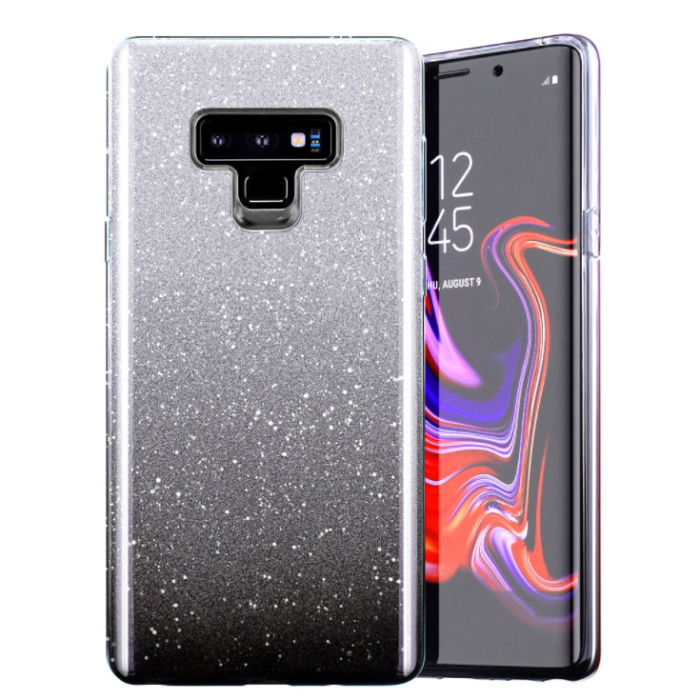 Silikónové puzdro na Apple iPhone 13 Pro Shine Bling čierno-strieborné