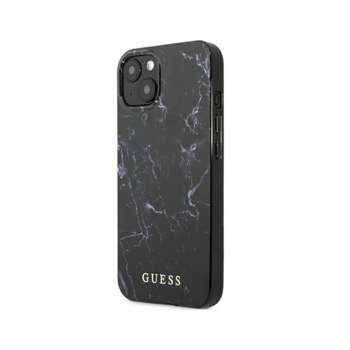 Plastové puzdro Guess na Apple iPhone 13 Pro Max GUHCP13XPCUMABK Marble čierne