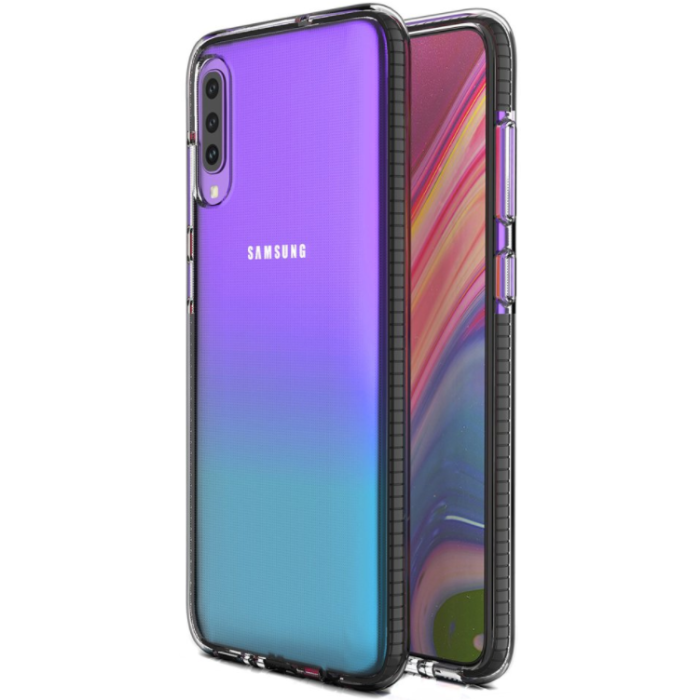 Silikónové puzdro na Samsung Galaxy A70 A705 Spring transparentno-čierne