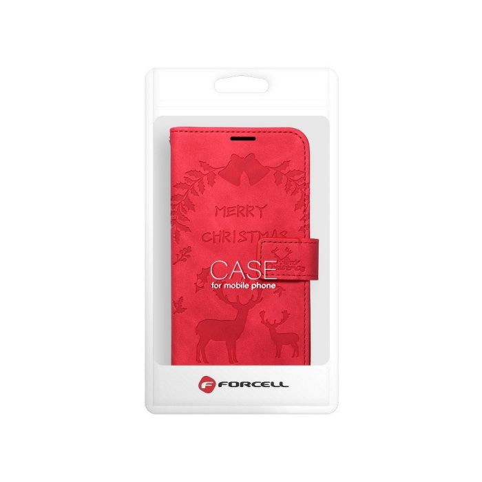 Diárové puzdro na Xiaomi Redmi Note 10/10S Forcell MEZZO vianočné soby červené