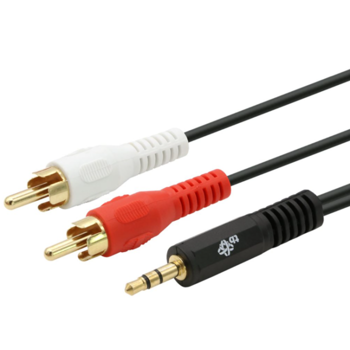 Kábel TB Touch 3.5mm Mini Jack 2 x RCA M/M 2.5 m čierny