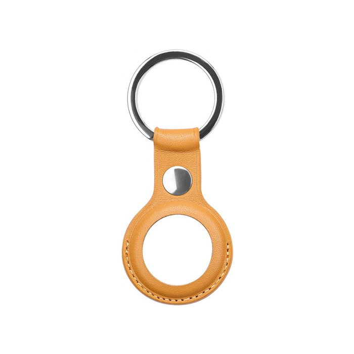 Leather Buckle Tracker Cover for Apple AirTag Light Brown (Bulk)