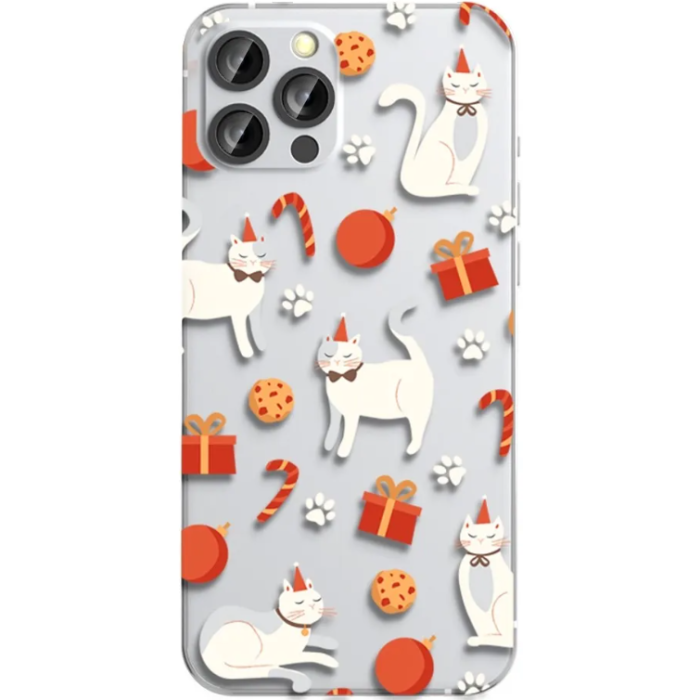 Silikónové puzdro na Samsung Galaxy A22 LTE A225 Forcell Winter 21/22 christmas cat