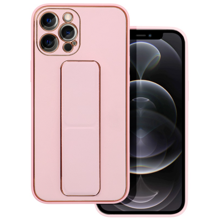 Silikónové puzdro na Samsung Galaxy A22 5G Forcell Kickstand ružové