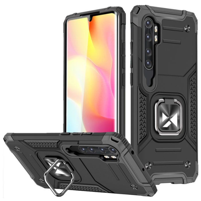 Odolné puzdro na Xiaomi Redmi Note 10 Pro/10 Pro Max Ring Armor čierne