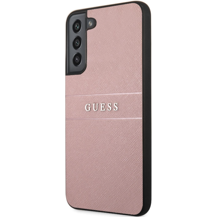 Plastové puzdro Guess na Samsung Galaxy S22+ S906 GUHCS22MPSASBPI PU Leather Saffiano ružové