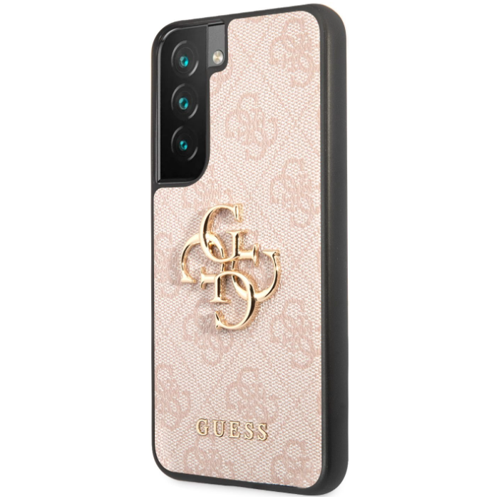 Plastové puzdro Guess na Samsung Galaxy S22 5G S901 GUHCS22S4GMGPI 4G Big Metal Logo ružové