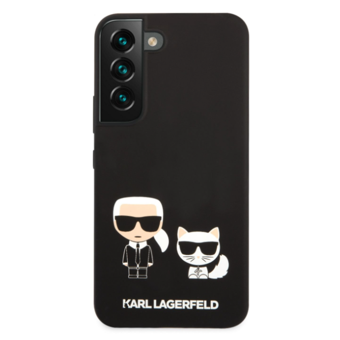 Silikónové puzdro Karl Lagerfeld na Samsung Galaxy 5G S22+ Silikónové puzdro Karl Lagerfeld na Samsung Galaxy S22 Plus 5G KLHCS22MSSKCK Choupette Liquid Silicone čierneChoupette Liquid Silicone Čierny