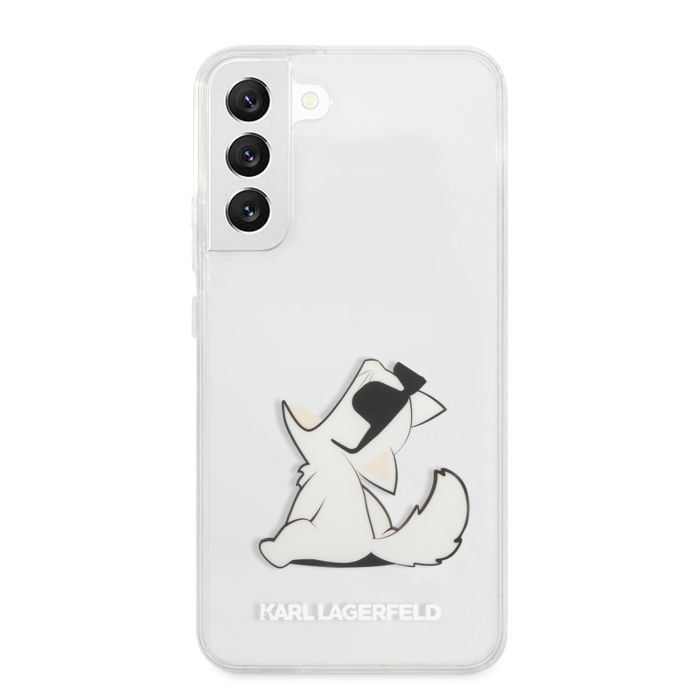 Plastové puzdro Karl Lagerfeld na Samsung Galaxy S22 5G KLHCS22SCFNRC Choupette Eat transparentné