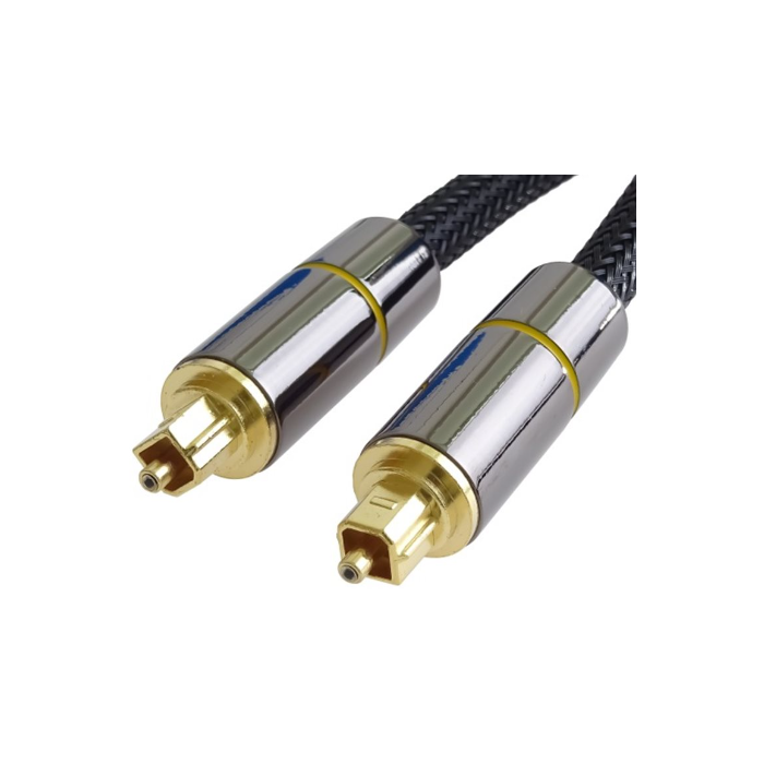 Kábel PremiumCord Optický audio Toslink, OD-7mm, 1m, strieborno-zlatá