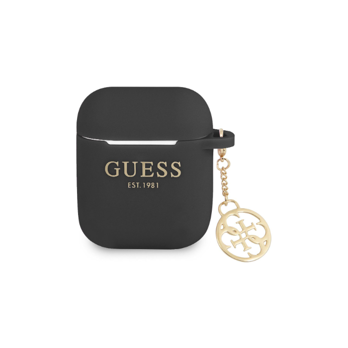 Silikónové puzdro Guess na Apple AirPods 1 / 2 GUA2LSC4EK 4G Charm čierne