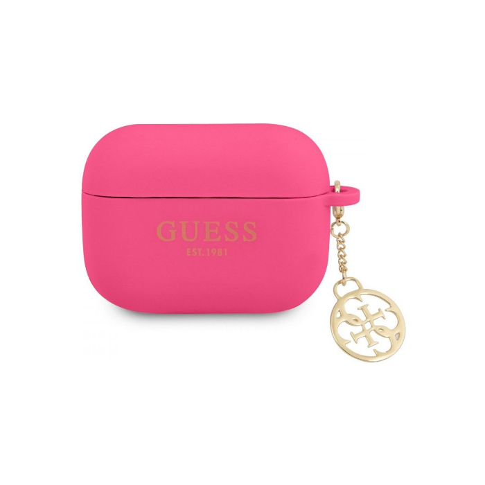 Silikónové puzdro Guess na Apple AirPods Pro GUAPLSC4EF 4G Charm Fuchsia
