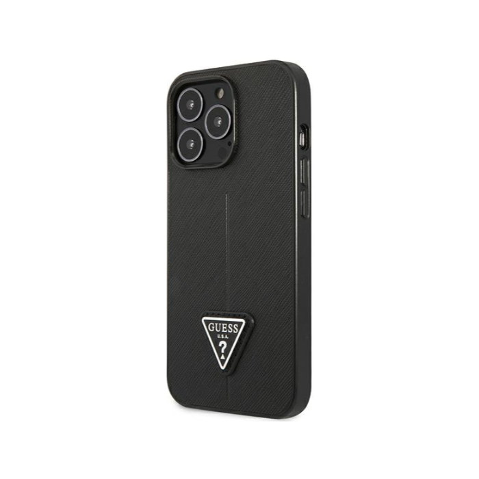 Plastové puzdro Guess na Apple iPhone 13 Pro GUHCP13LPSATLK PU Saffiano čierne