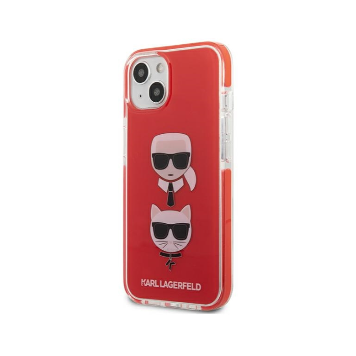 Plastové puzdro Karl Lagerfeld na Apple iPhone 13 mini KLHCP13STPE2TR Choupette Heads červené