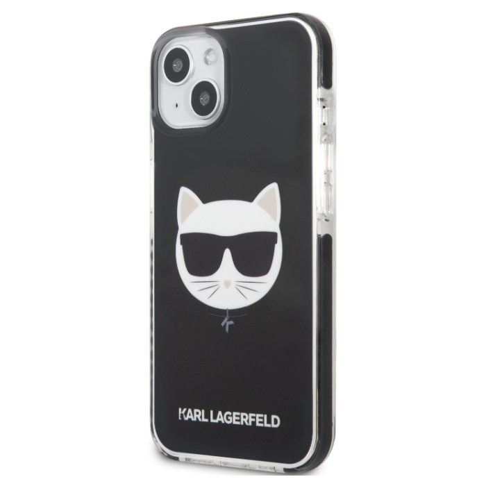Plastové puzdro Karl Lagerfeld na Apple iPhone 13 Pro KLHCP13LTPECK Choupette Head čierne