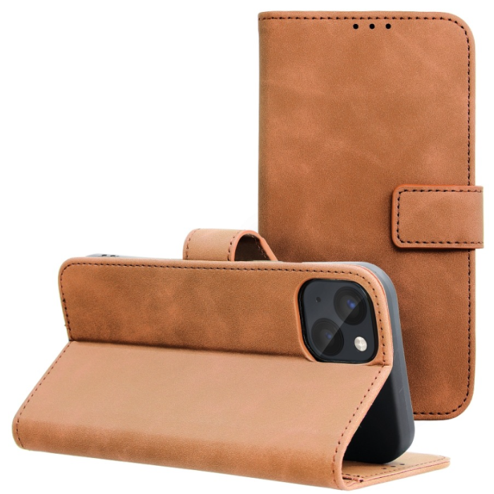 Diárové puzdro na Apple iPhone 13 Forcell Tender hnedé