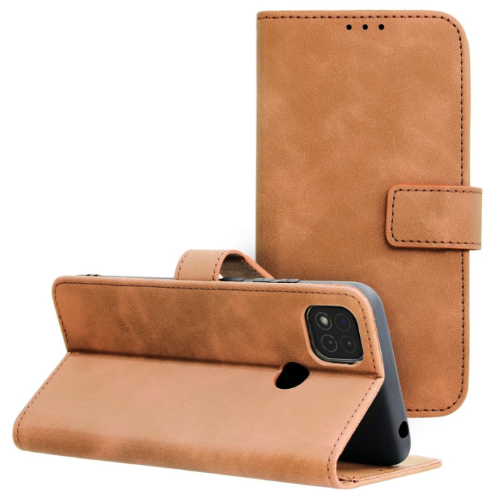 Diárové puzdro na Xiaomi Redmi 9C Forcell Tender hnedé