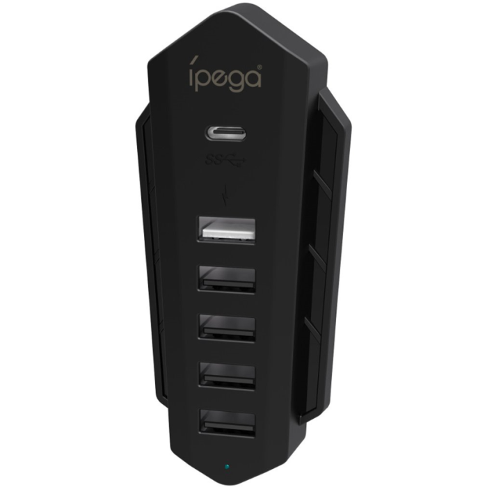 USB Hub iPega P5036 USB/USB-C pre PS5 čierny