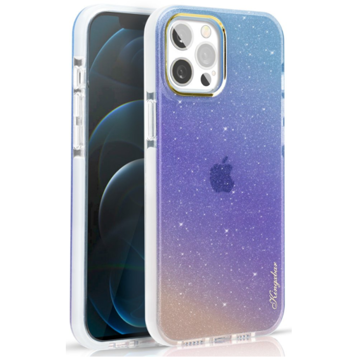 Zadné puzdro na Apple iPhone 12/12 Pro Kingxbar Ombre modro-fialové