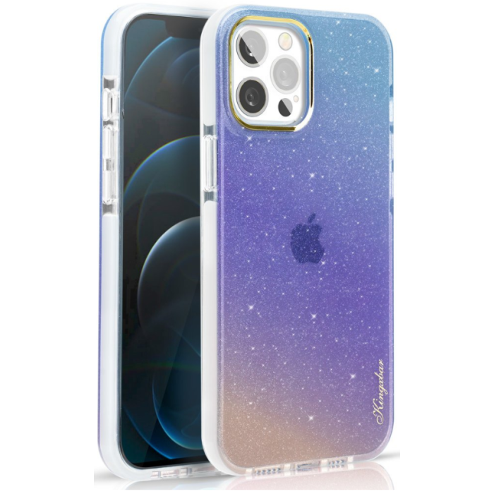 Zadné puzdro na Apple iPhone13 Kingxbar Ombre modro-fialové