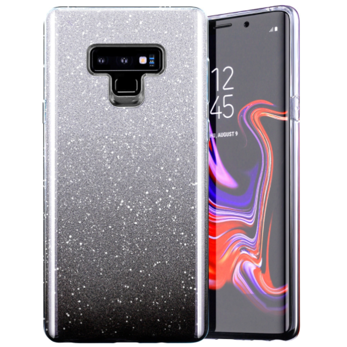 Silikónové puzdro na Xiaomi Redmi Note 8T Shine Bling strieborno-čierny