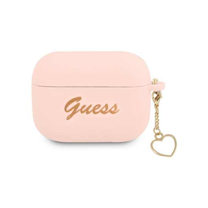 Silikónové puzdro Guess na Apple Airpods Pro GUAPLSCHSP Heart Charm ružové