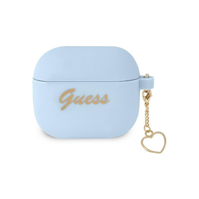 Silikónové puzdro Guess na Apple Airpods Pro GUAPLSCHSB Heart Charm modré