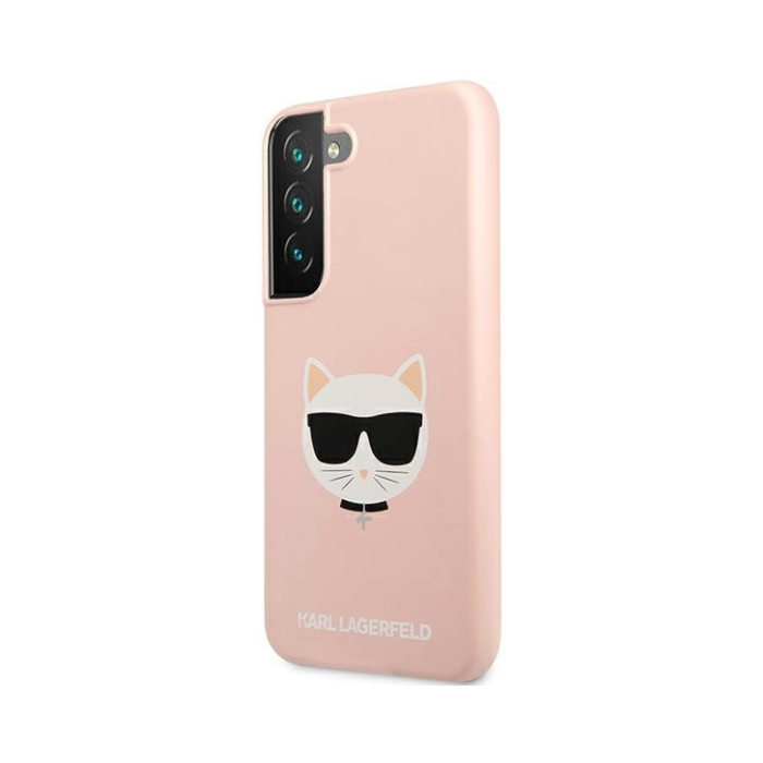 Plastové puzdro Karl Lagerfeld na Samsung Galaxy S22 Plus 5G KLHCS22MSLCHPI Silicone Choupette Head ružové