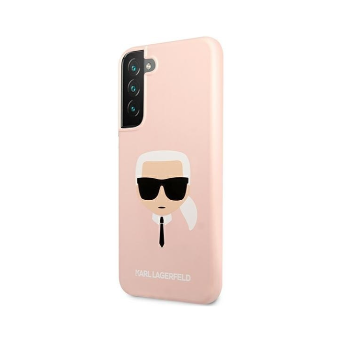 Plastové puzdro Karl Lagerfeld na Samsung Galaxy S22 Plus 5G KLHCS22MSLKHPI Silicone Karl's Head ružové